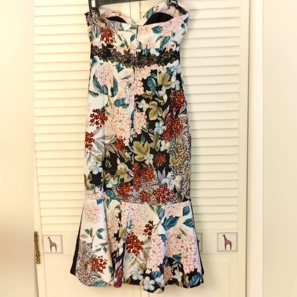 KEEPSAKE the Label Strapless Floral Dress - Black and Multicolor - Picture 6 of 9